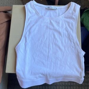 White Zara crop top